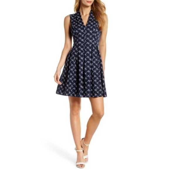 Vince Camuto Dresses & Skirts - Vince Camuto NEW Navy White Fit Flare Dress 18